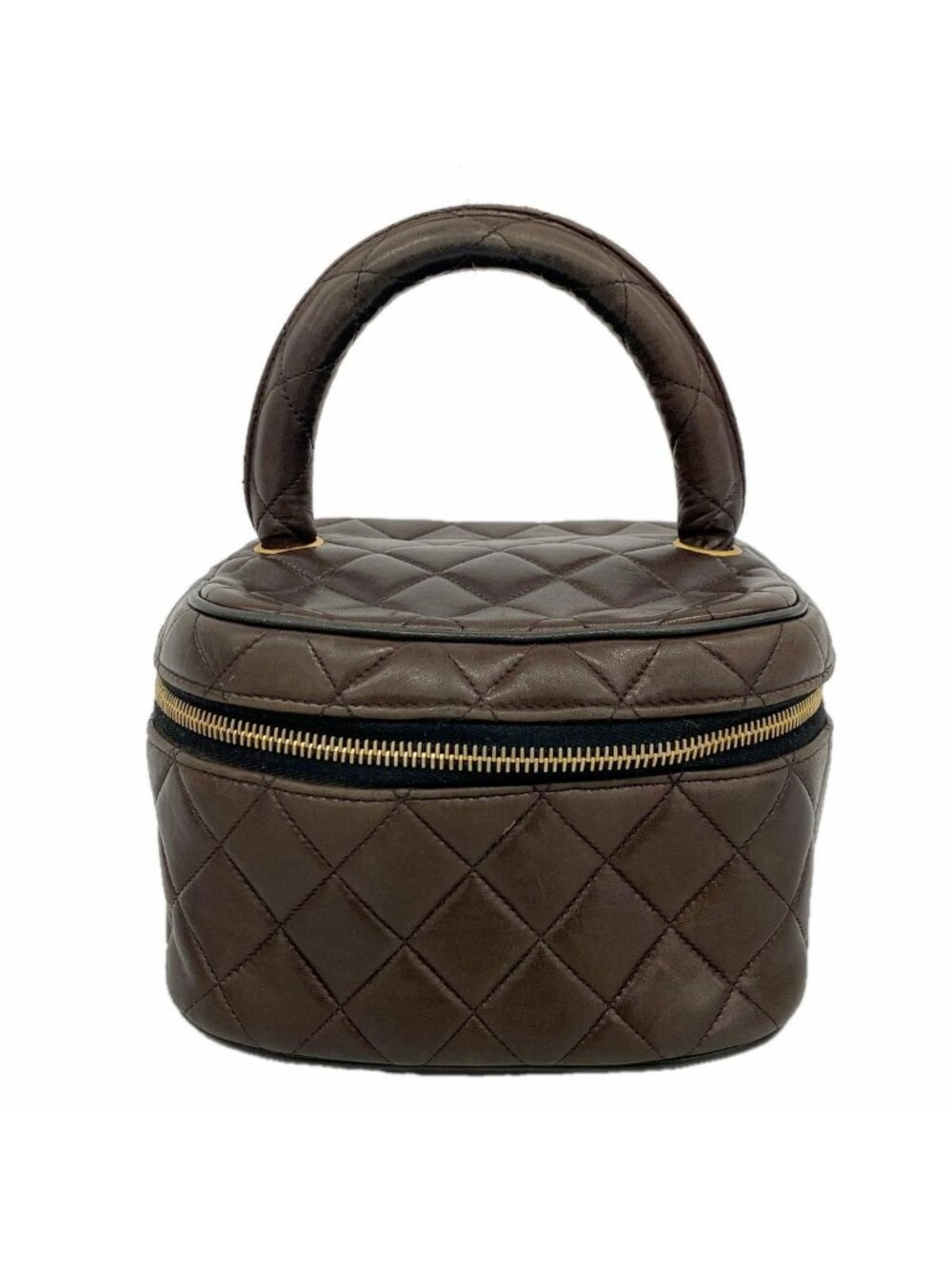 Chanel Vanity Bag Quilted Lambskin Black Gold